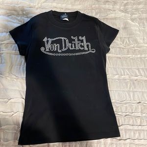Von Dutch rhinestone short sleeve